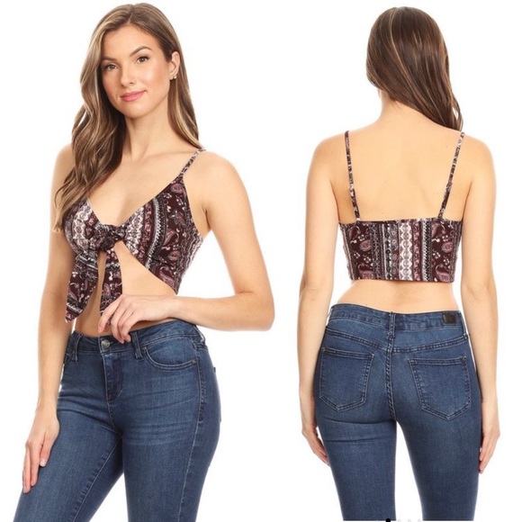 Bear Dance Tops - ❣️SALE❣️Multi Boho Print Tie Top